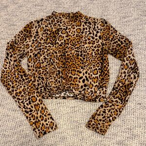 Leopard Print Long Sleeve Top